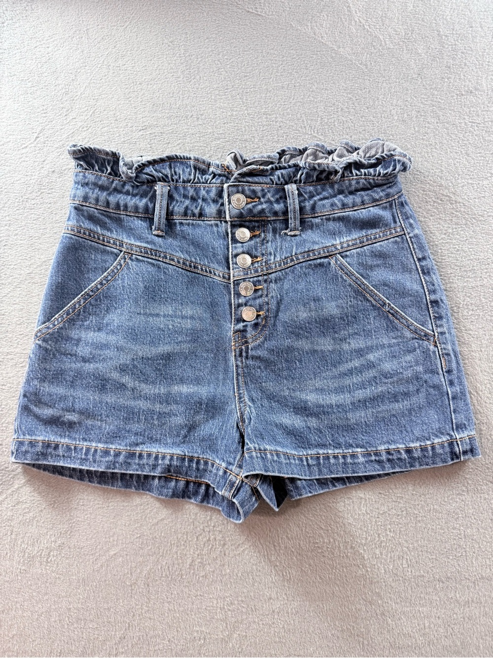 wild fable - High-Rise Ruffle Waist Denim Shorts